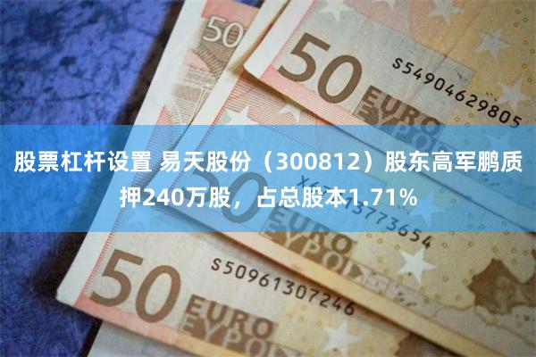 股票杠杆设置 易天股份（300812）股东高军鹏质押240万股，占总股本1.71%